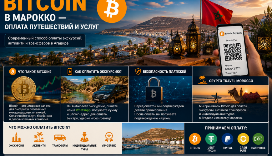 Bitcoin в Марокко — оплата путешествий и услуг